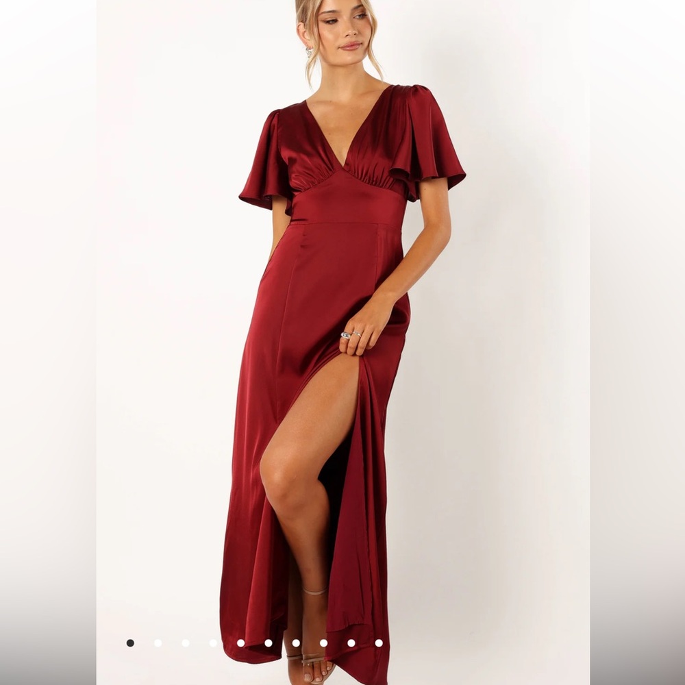 PETAL & PUP NWT $109 Wine Red Casper Maxi Dress M - Picture 1 of 9